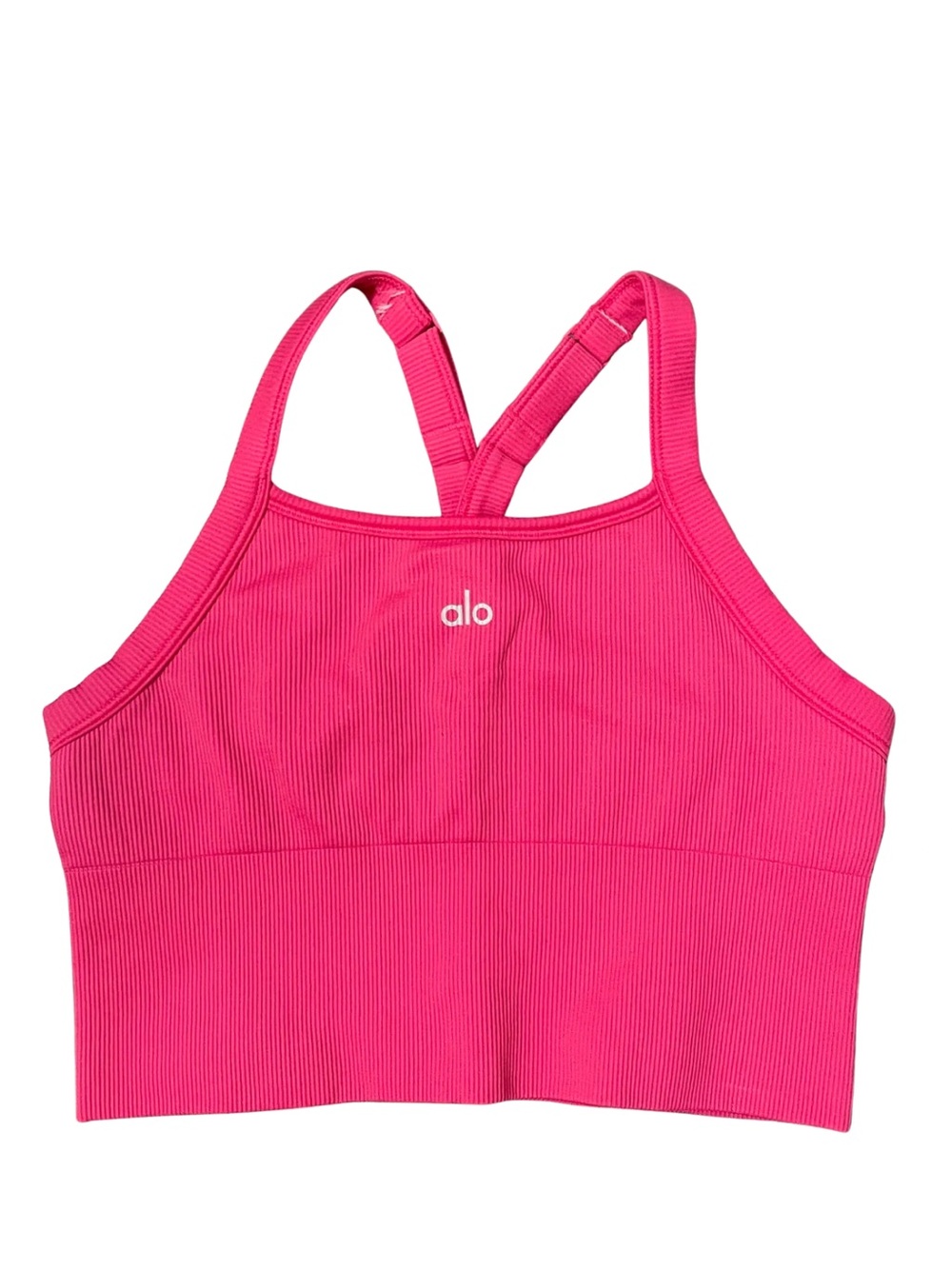 ALO Yoga Hot Pink Ribbed Sports Bra